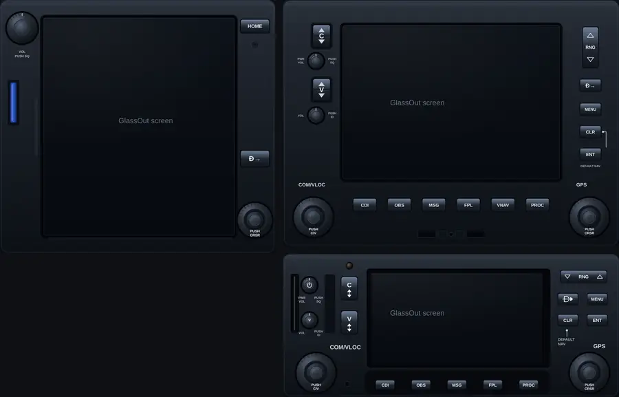GTN 750, GNS 530 and GNS 430 bezels with GlassOut screens